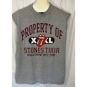 Vintage Property Of Stones Tour Sleeveless Shirt Road Crew 1997 98 Size L Rock